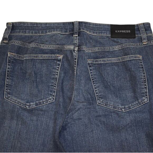 EXPRESS Straight Leg Men's relaxed Dark Wash Blue Denim Jeans 32 x 32 - Picture 2 of 7